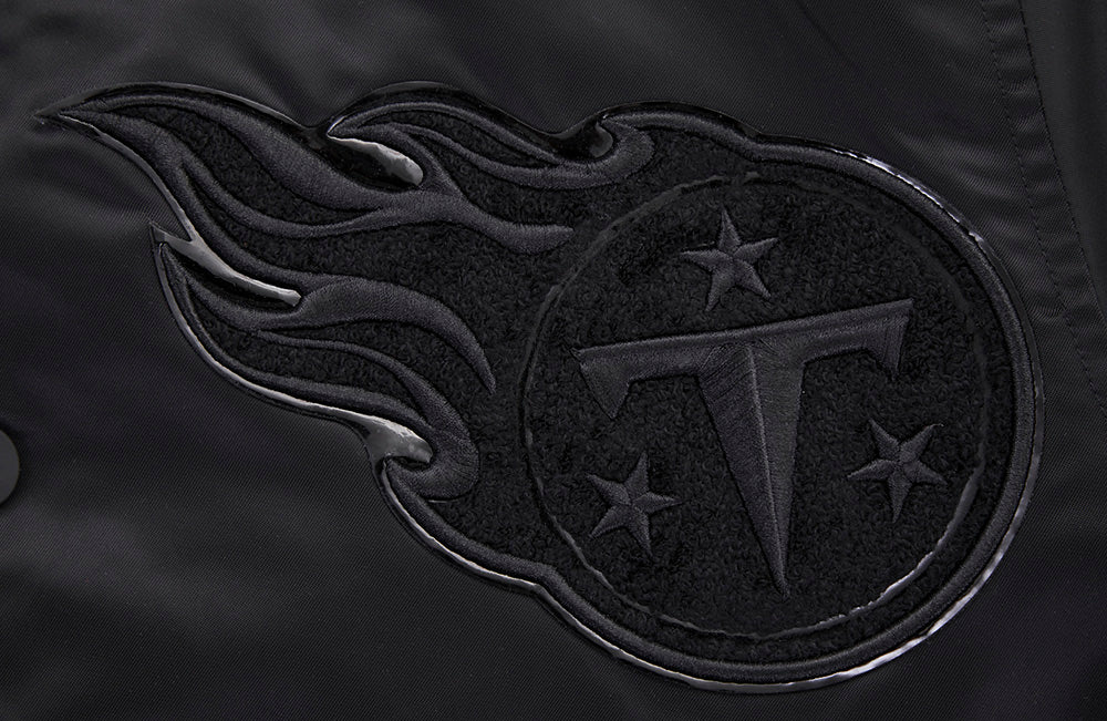 NFL TENNESSEE TITANS TRIPLE BLACK MEN'S SATIN JACKET (TRIPLE BLACK MEN'S)