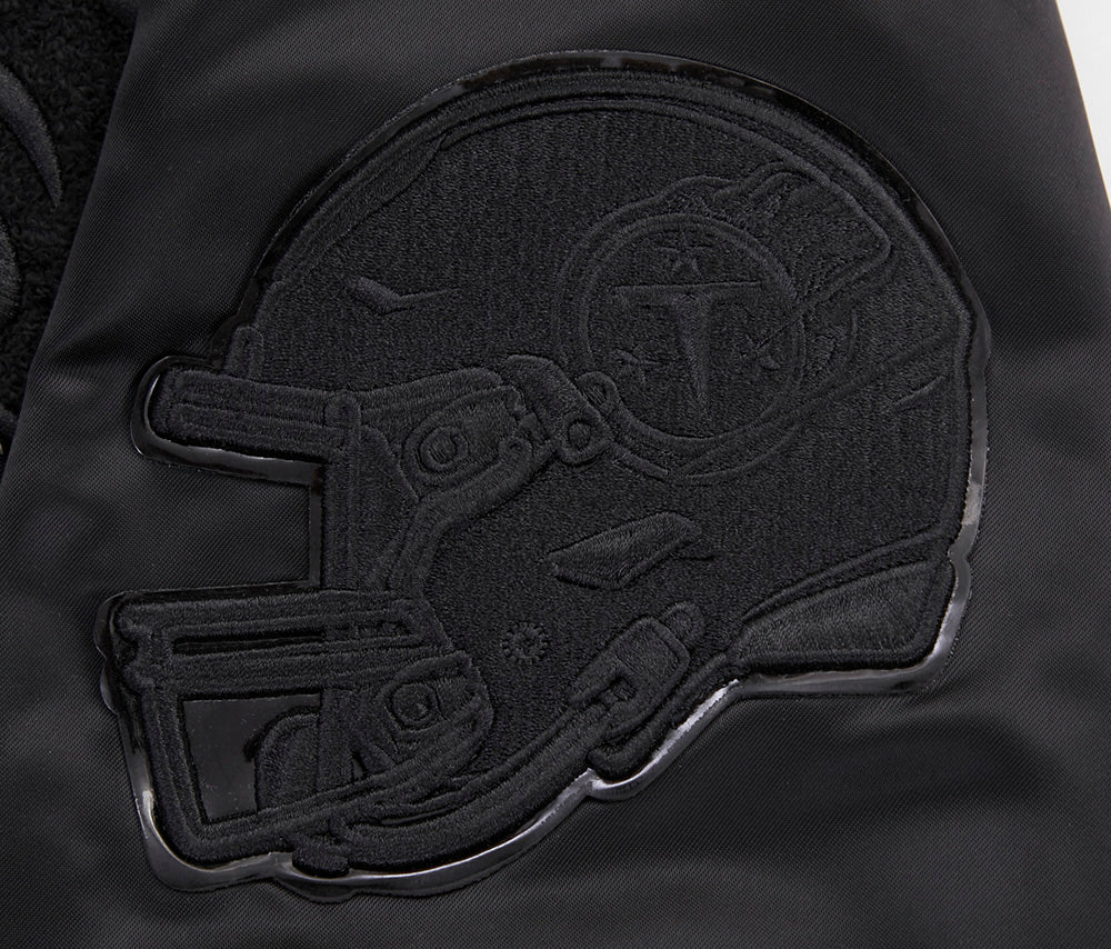 NFL TENNESSEE TITANS TRIPLE BLACK MEN'S SATIN JACKET (TRIPLE BLACK MEN'S)