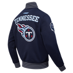 NFL TENNESSEE TITANS BLOUSON PRO GAME DAY EN MAILLE DOUBLE POUR HOMME (MARINE MINUIT/BLANC)