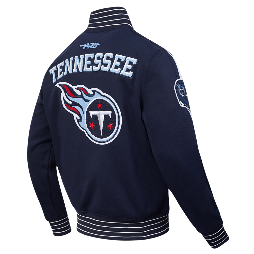 NFL TENNESSEE TITANS BLOUSON PRO GAME DAY EN MAILLE DOUBLE POUR HOMME (MARINE MINUIT/BLANC)