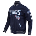 NFL TENNESSEE TITANS BLOUSON PRO GAME DAY EN MAILLE DOUBLE POUR HOMME (MARINE MINUIT/BLANC)