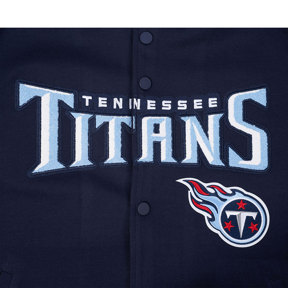 NFL TENNESSEE TITANS BLOUSON PRO GAME DAY EN MAILLE DOUBLE POUR HOMME (MARINE MINUIT/BLANC)