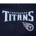 NFL TENNESSEE TITANS BLOUSON PRO GAME DAY EN MAILLE DOUBLE POUR HOMME (MARINE MINUIT/BLANC)