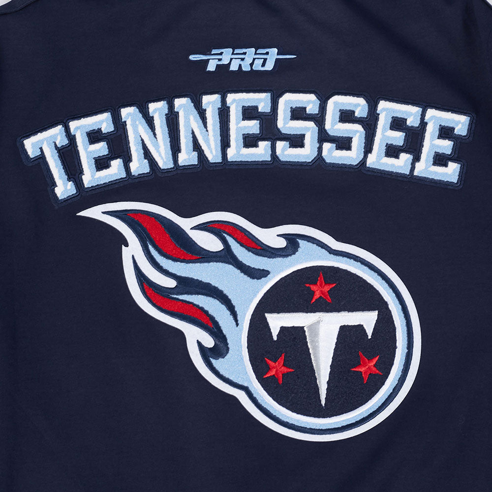 NFL TENNESSEE TITANS BLOUSON PRO GAME DAY EN MAILLE DOUBLE POUR HOMME (MARINE MINUIT/BLANC)