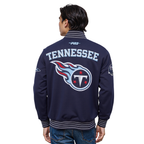 NFL TENNESSEE TITANS BLOUSON PRO GAME DAY EN MAILLE DOUBLE POUR HOMME (MARINE MINUIT/BLANC)