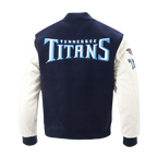 NFL TENNESSEE TITANS CLASSIC BLOUSON COLLÉGIAL EN LAINE POUR HOMME (MARINE MINUIT/BLANC)