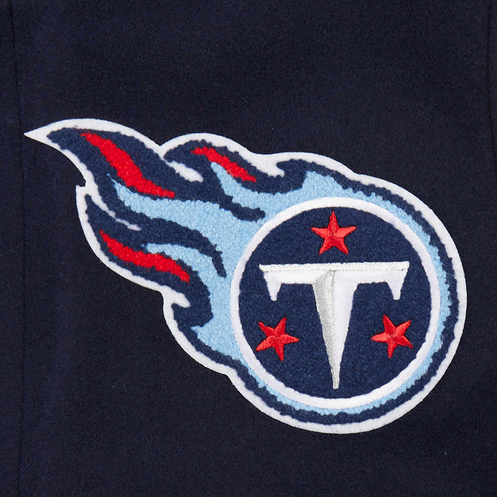 NFL TENNESSEE TITANS CLASSIC BLOUSON COLLÉGIAL EN LAINE POUR HOMME (MARINE MINUIT/BLANC)