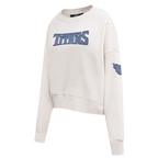 NFL TENNESSEE TITANS VARSITY BLUES WOMEN'S FLC CREWNECK (LINEN)