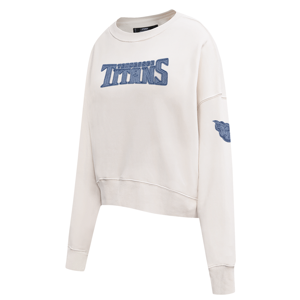 NFL TENNESSEE TITANS VARSITY BLUES WOMEN'S FLC CREWNECK (LINEN)