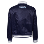 NFL TENNESSEE TITANS SCRIPT TAIL WOMEN'S SATIN JACKET (MIDNIGHT NAVY)