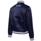 NFL TENNESSEE TITANS SCRIPT TAIL WOMEN'S SATIN JACKET (MIDNIGHT NAVY)
