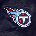 NFL TENNESSEE TITANS SCRIPT TAIL WOMEN'S SATIN JACKET (MIDNIGHT NAVY)