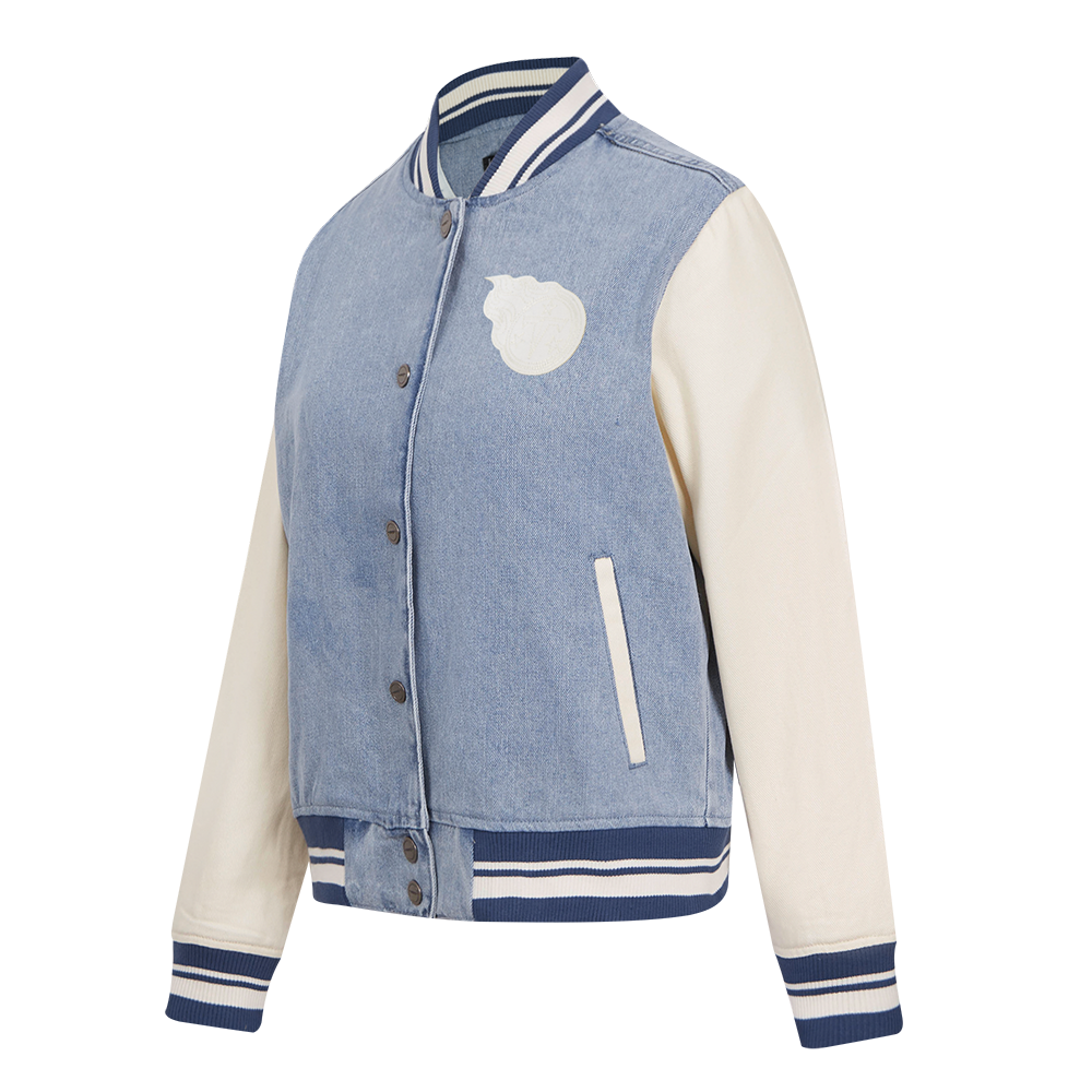 NFL TENNESSEE TITANS VARSITY BLUES WOMEN'S DENIM VARSITY JACKET (DENIM/LINEN)