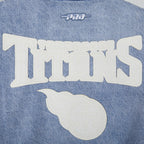 NFL TENNESSEE TITANS VARSITY BLUES WOMEN'S DENIM VARSITY JACKET (DENIM/LINEN)
