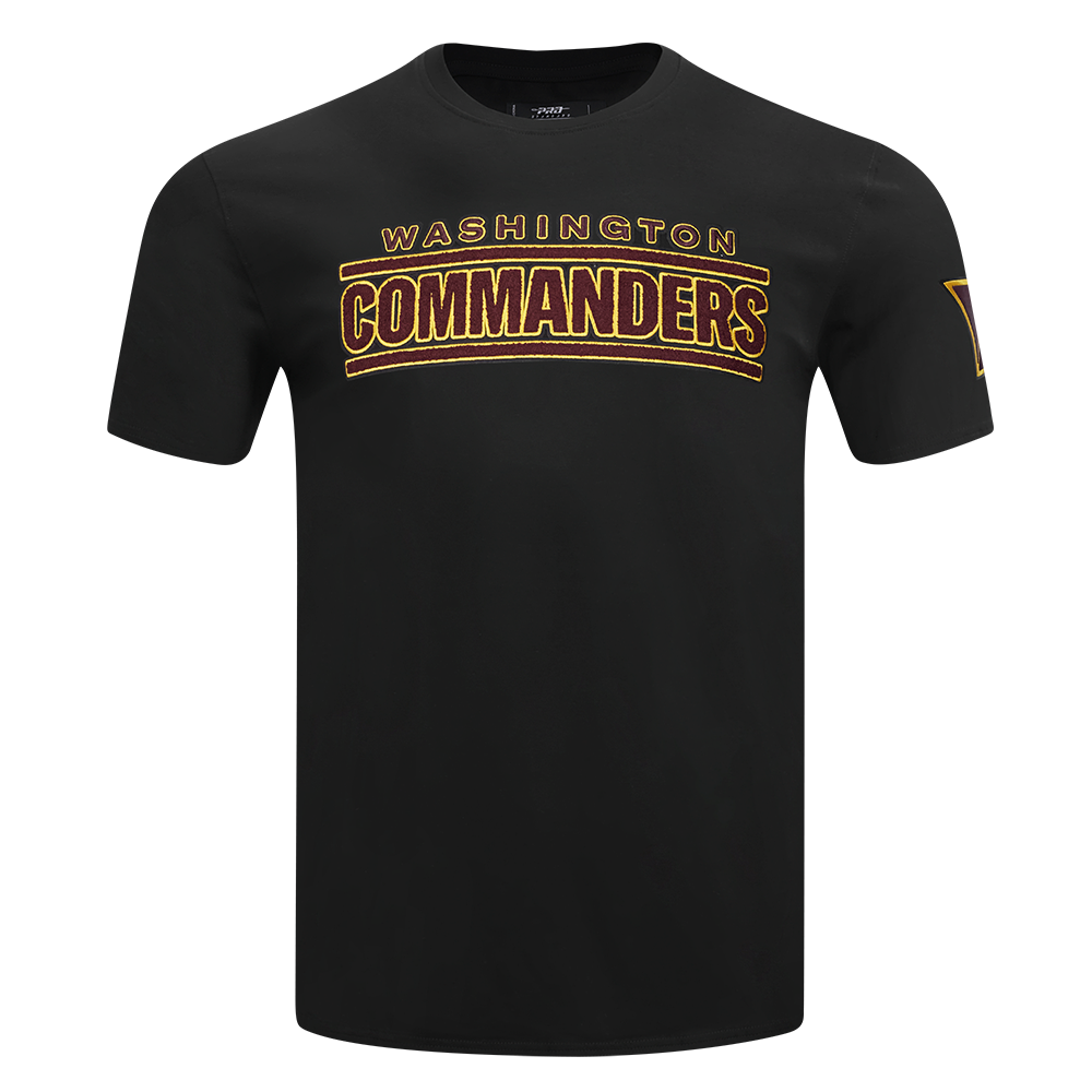 NFL WASHINGTON COMMANDERS CLASSIC CHENILLE T-SHIRT POUR HOMME (NOIR)