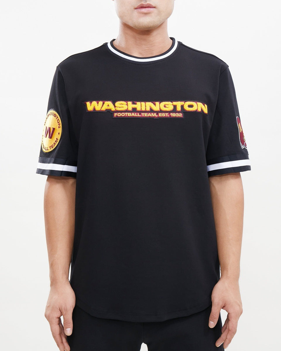 NFL WASHINGTON COMMANDERS CLASSIC CHENILLE T-SHIRT POUR HOMME (NOIR)
