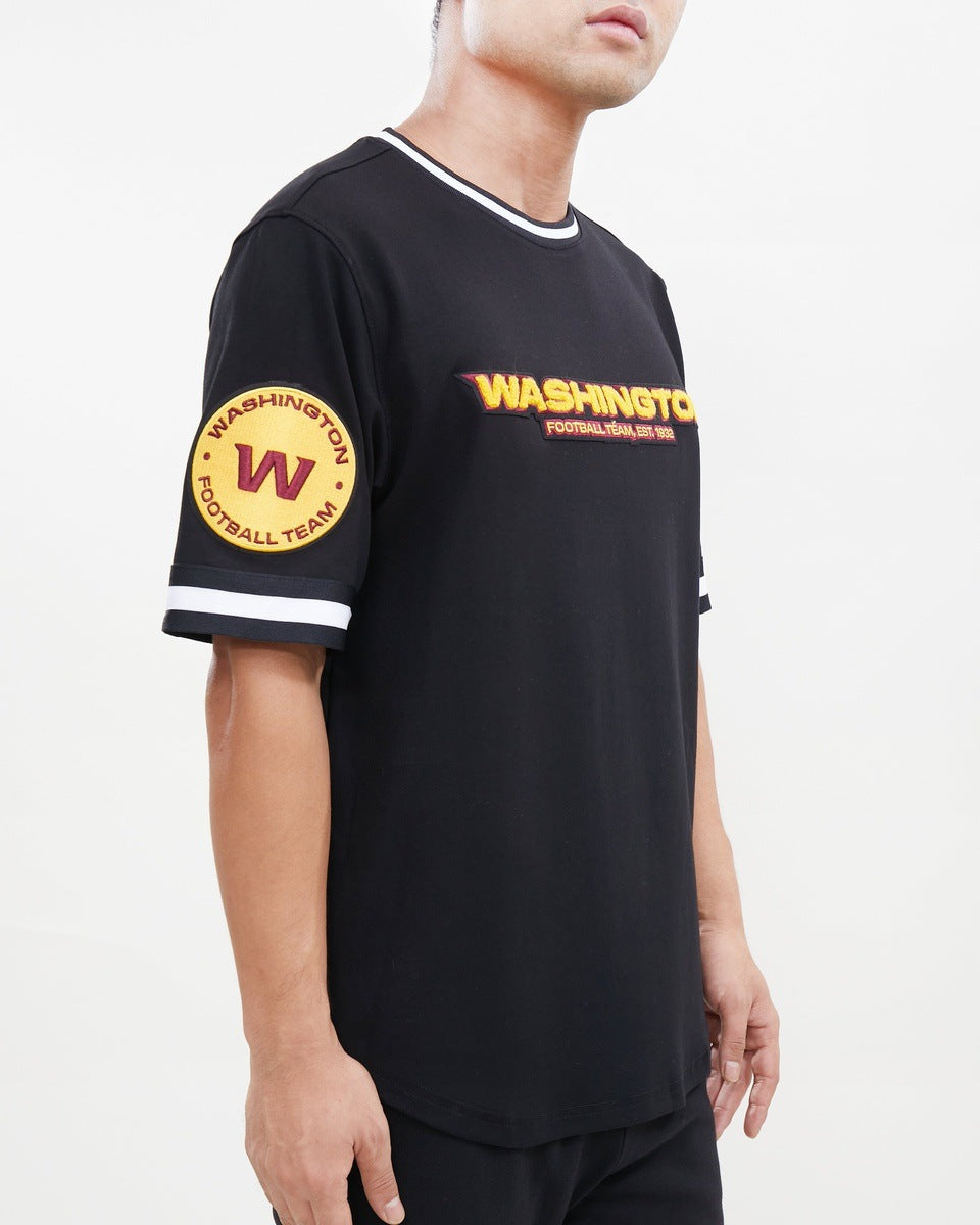 NFL WASHINGTON COMMANDERS CLASSIC CHENILLE T-SHIRT POUR HOMME (NOIR)