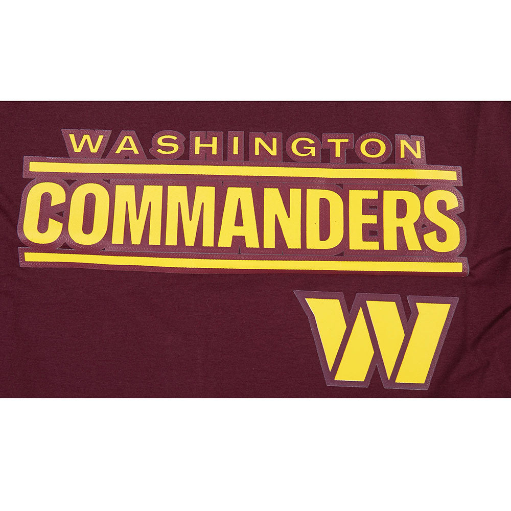 NFL WASHINGTON COMMANDERS CLASSIC MESH T-SHIRT EN JERSEY SIMPLE À RAYURES (LIE-DE-VIN)