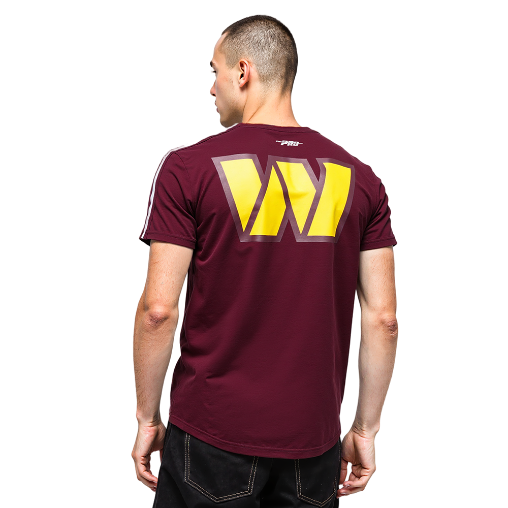 NFL WASHINGTON COMMANDERS CLASSIC MESH T-SHIRT EN JERSEY SIMPLE À RAYURES (LIE-DE-VIN)