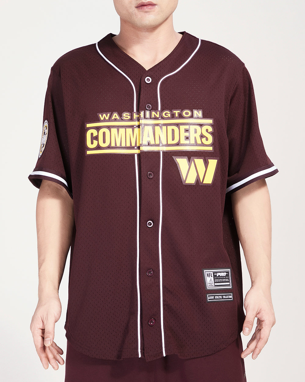 NFL WASHINGTON COMMANDERS CLASSIC MAILLOT À BOUTONS EN FILET POUR HOMME (LIE-DE-VIN)