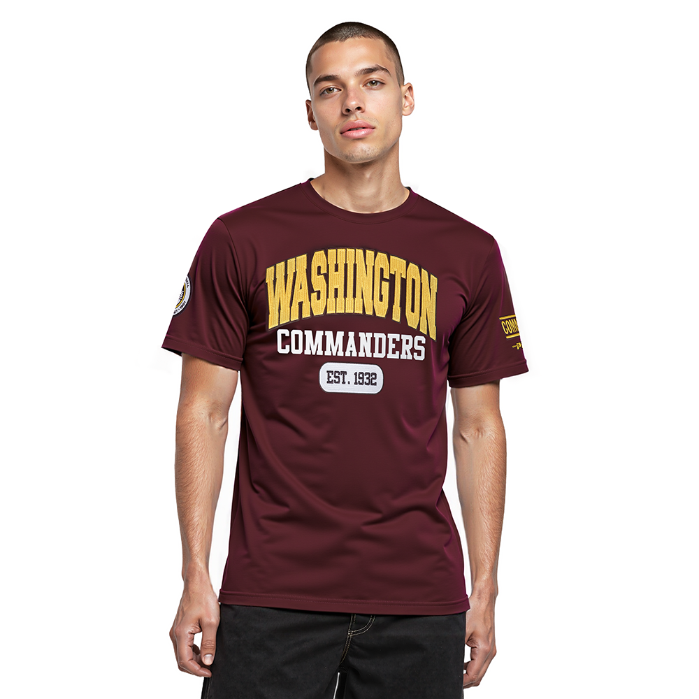 NFL WASHINGTON COMMANDERS CITY ARCH T-SHIRT EN JERSEY SIMPLE POUR HOMME (LIE-DE-VIN)