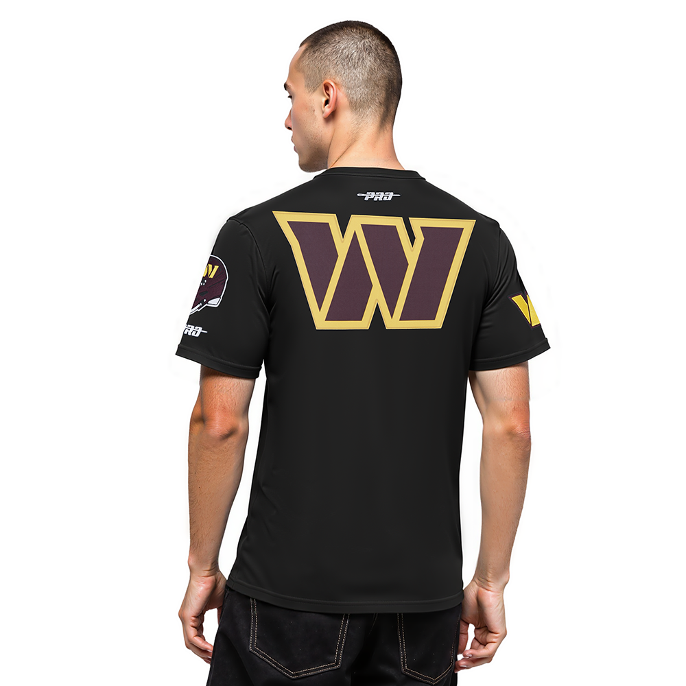 NFL WASHINGTON COMMANDERS JAYDEN DANIELS #5 CLASSIC PNN T-SHIRT EN JERSEY SIMPLE POUR HOMME (NOIR)