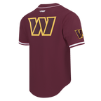 NFL WASHINGTON COMMANDERS JAYDEN DANIELS #5 CLASSIC MESH PNN MEN'S MESH BUTTON DOWN SHIRT (WINE)