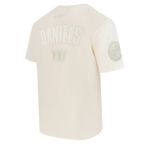 NFL WASHINGTON COMMANDERS JAYDEN DANIELS #5 NEUTRAL PNN T-SHIRT EN JERSEY DE COTON À ÉPAULES TOMBANTES POUR HOMME (COQUILLE D'ŒUF)