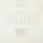 NFL WASHINGTON COMMANDERS JAYDEN DANIELS #5 NEUTRAL PNN T-SHIRT EN JERSEY DE COTON À ÉPAULES TOMBANTES POUR HOMME (COQUILLE D'ŒUF)
