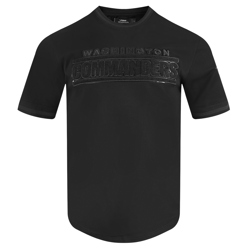 NFL WASHINGTON COMMANDERS TRIPLE BLACK T-SHIRT EN MAILLE DOUBLE À MANCHES COURTES POUR HOMME (TRIPLE NOIR)