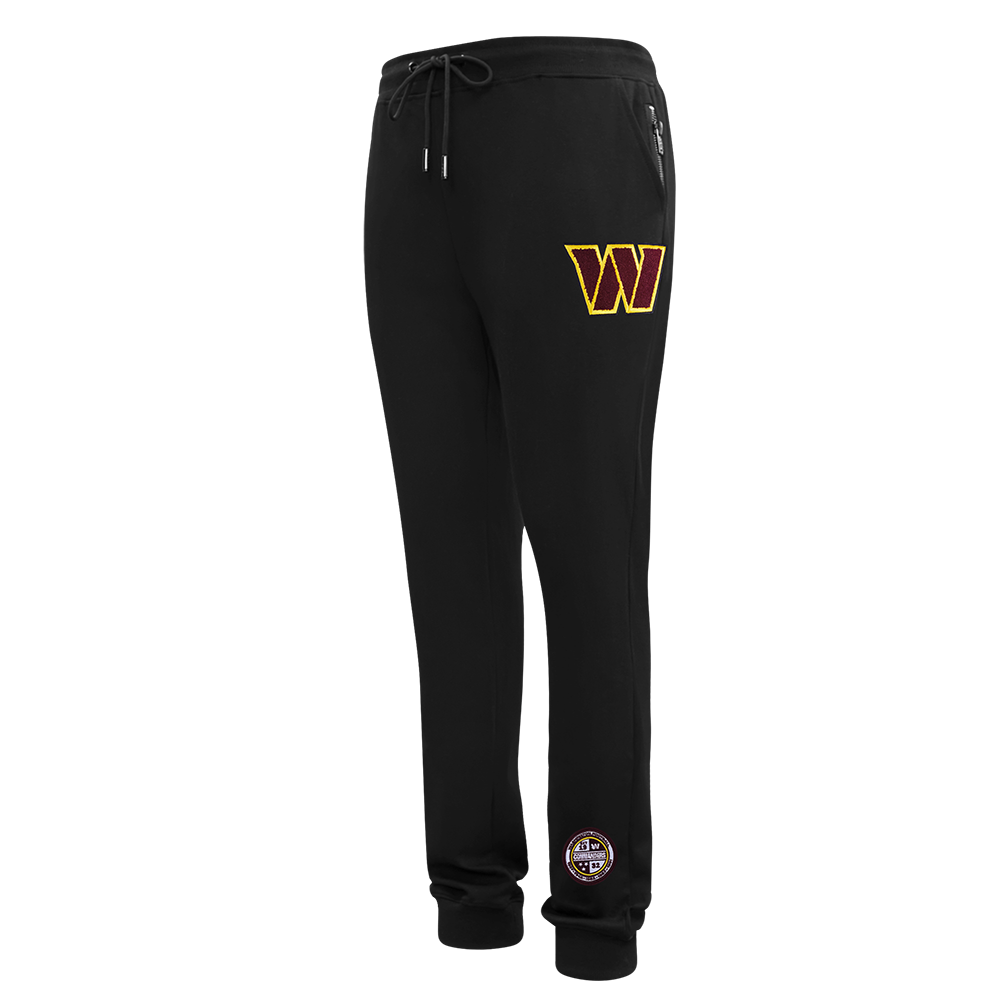 NFL WASHINGTON COMMANDERS CLASSIC CHENILLE PANTALON JOGGER POUR HOMME (NOIR)