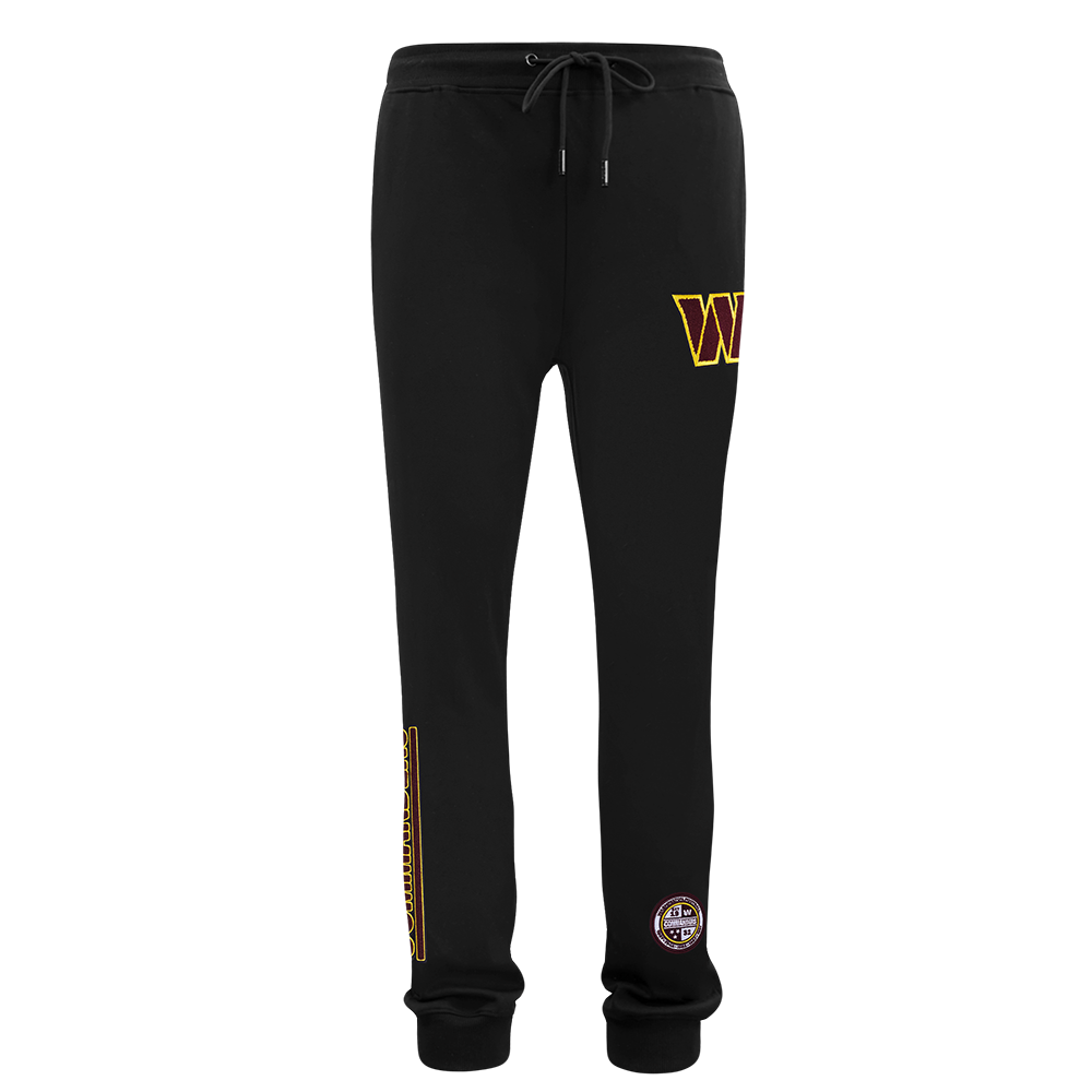 NFL WASHINGTON COMMANDERS CLASSIC CHENILLE PANTALON JOGGER POUR HOMME (NOIR)
