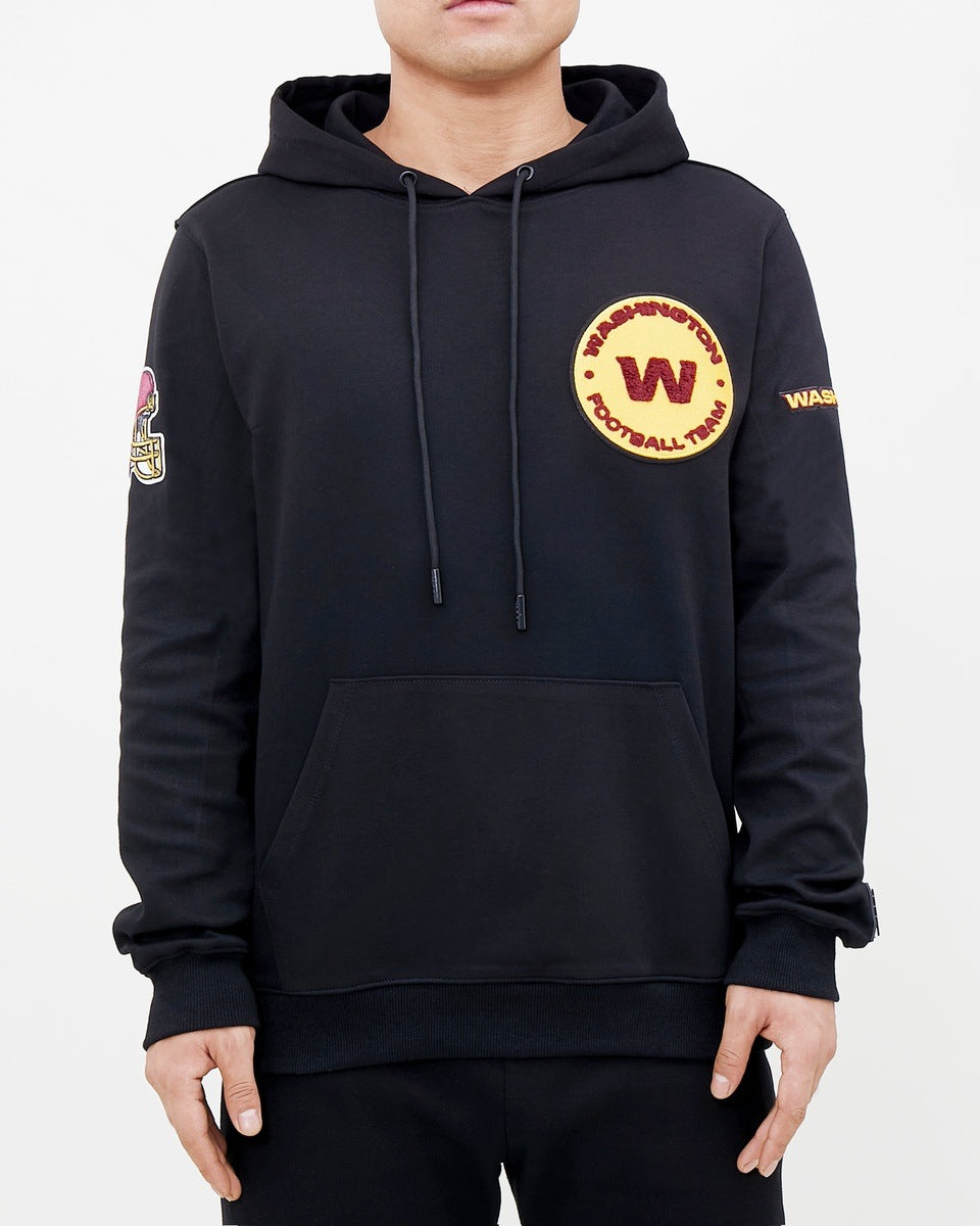 NFL WASHINGTON COMMANDERS CLASSIC CHENILLE CHANDAIL À CAPUCHON À GLISSIÈRE POUR HOMME (NOIR)
