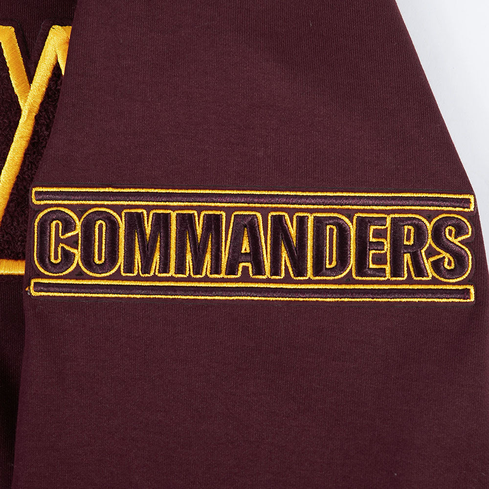 NFL WASHINGTON COMMANDERS CLASSIC CHENILLE CHANDAIL À CAPUCHON À GLISSIÈRE (LIE-DE-VIN)