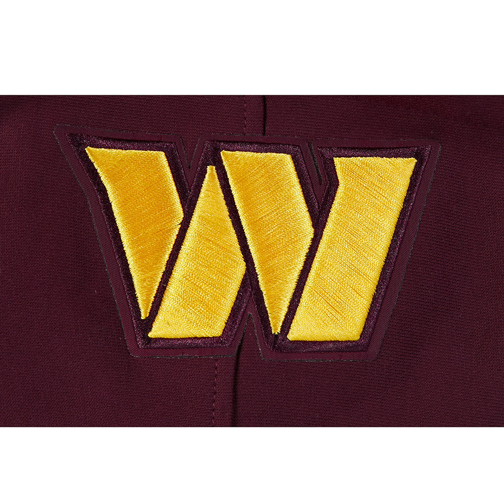 NFL WASHINGTON COMMANDERS SCRIPT TAIL CHANDAIL À CAPUCHON EN MOLLETON CÔTELÉ POUR HOMME (LIE-DE-VIN)