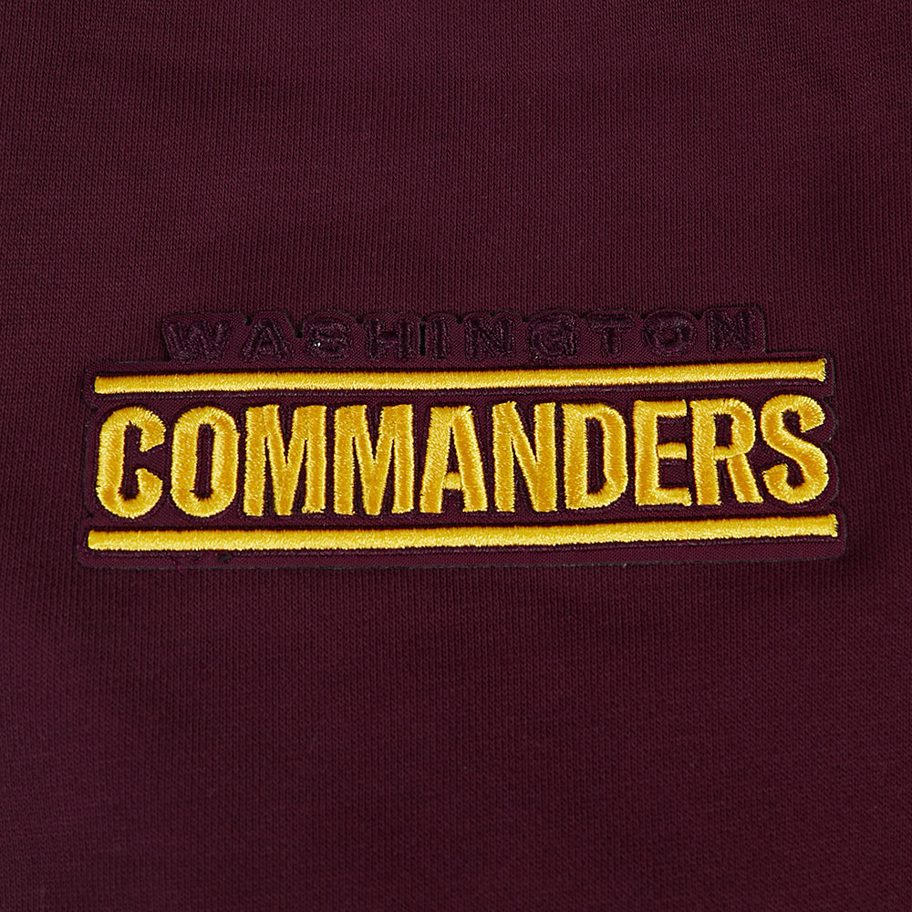 NFL WASHINGTON COMMANDERS SCRIPT TAIL CHANDAIL À CAPUCHON EN MOLLETON CÔTELÉ POUR HOMME (LIE-DE-VIN)
