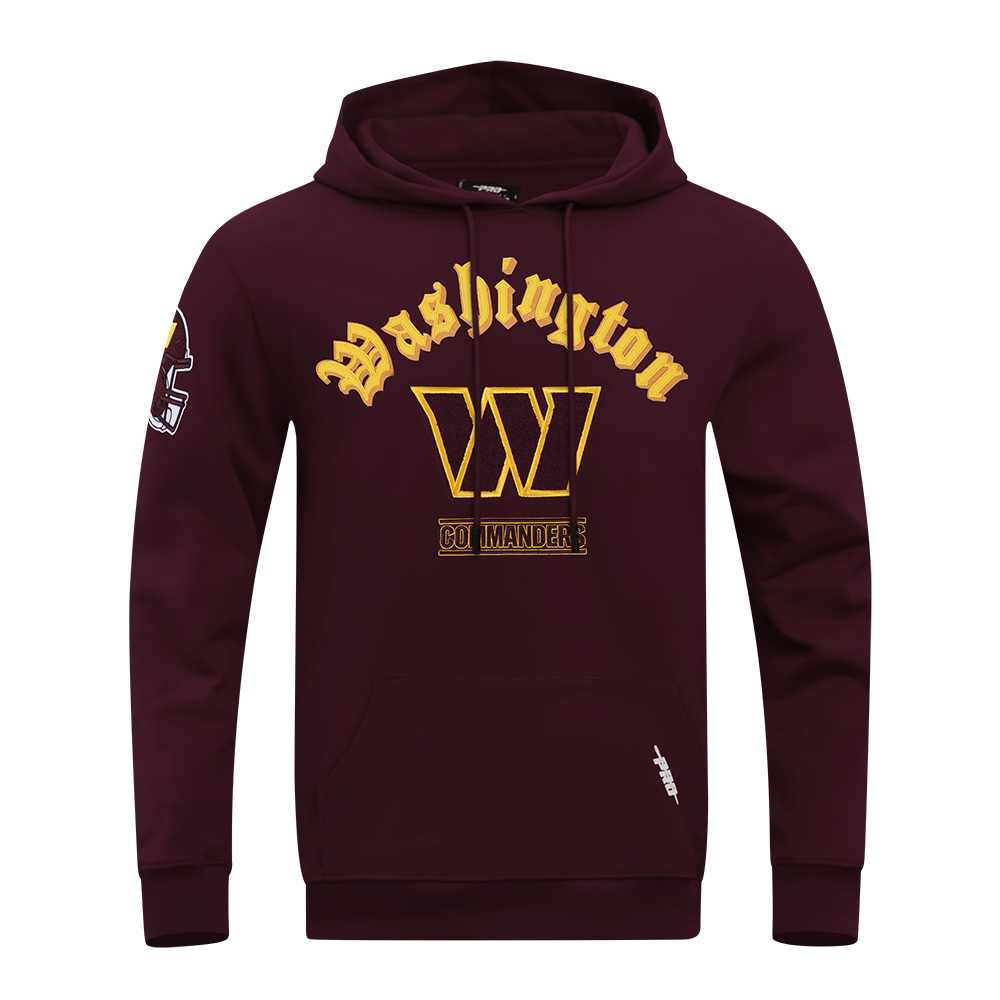 NFL WASHINGTON COMMANDERS OLD ENGLISH CHANDAIL À CAPUCHON POUR HOMME (LIE-DE-VIN)
