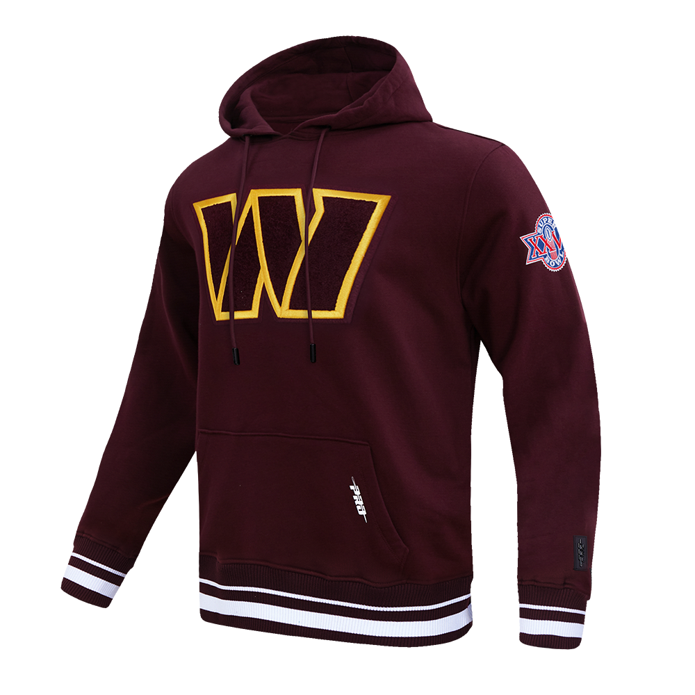 NFL WASHINGTON COMMANDERS MASHUP MEN'S RIB PULLOVER HOODIE (WINE)