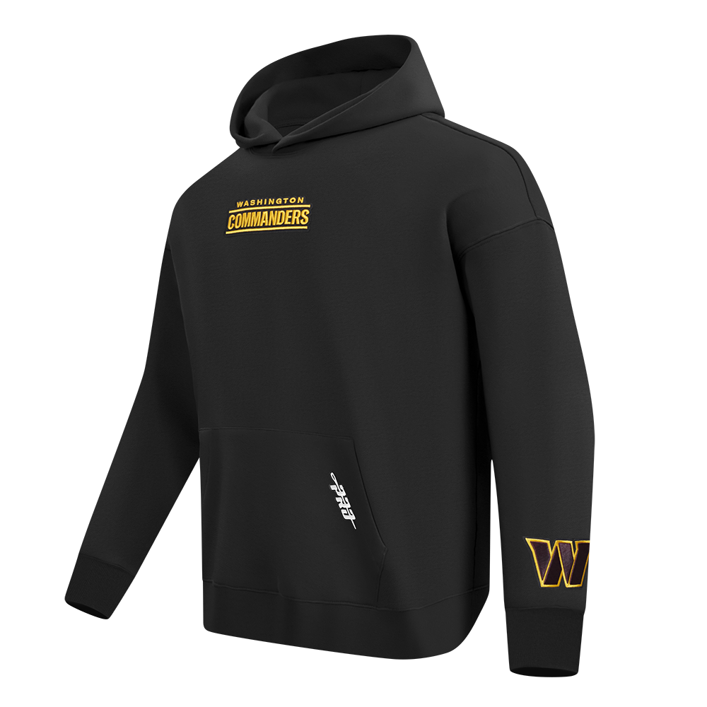 NFL WASHINGTON COMMANDERS WINGSPAN MEN'S DROP SHOULDER FLC PO HOODIE (BLACK)