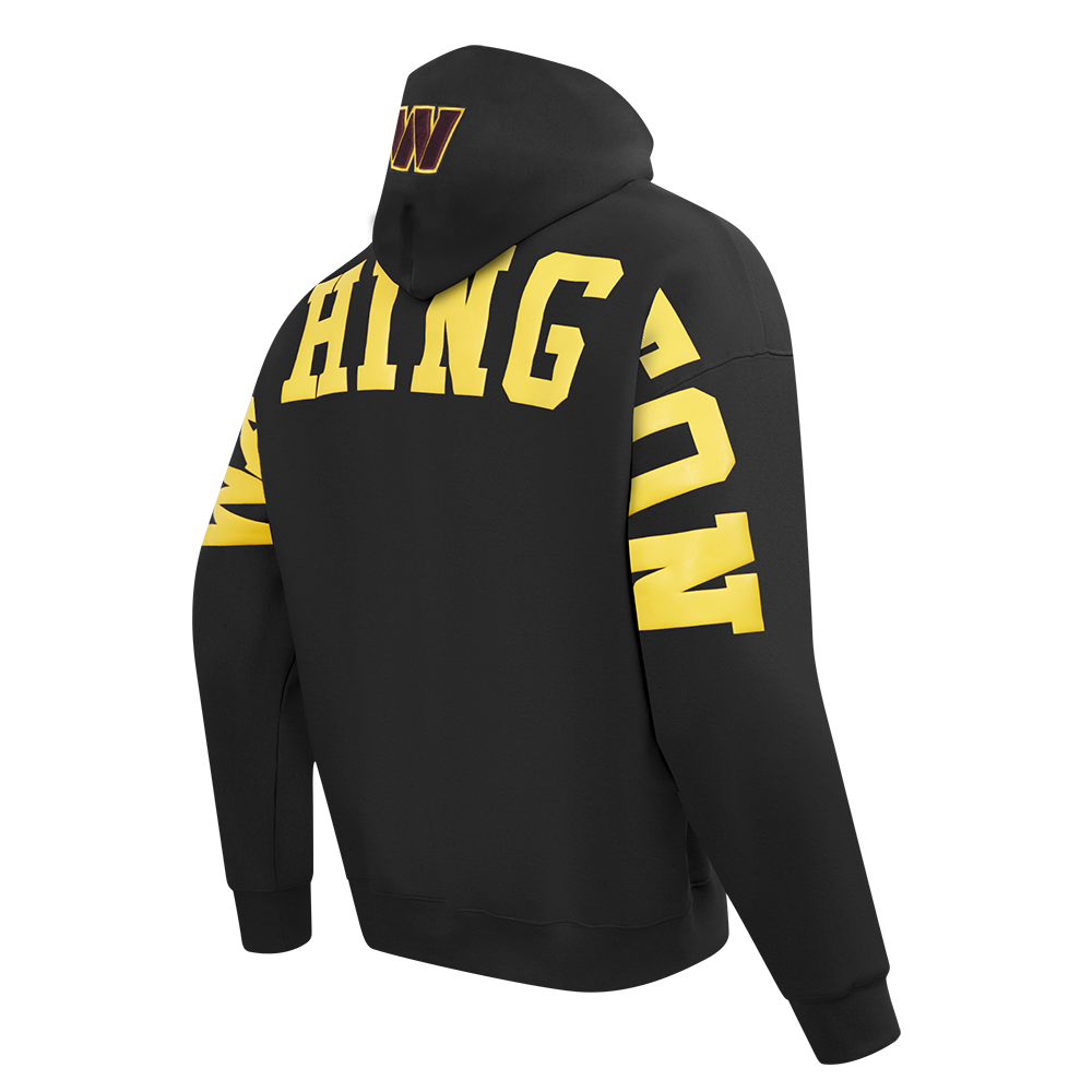 NFL WASHINGTON COMMANDERS WINGSPAN MEN'S DROP SHOULDER FLC PO HOODIE (BLACK)