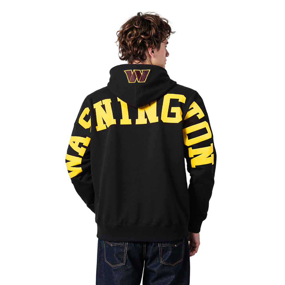 NFL WASHINGTON COMMANDERS WINGSPAN MEN'S DROP SHOULDER FLC PO HOODIE (BLACK)