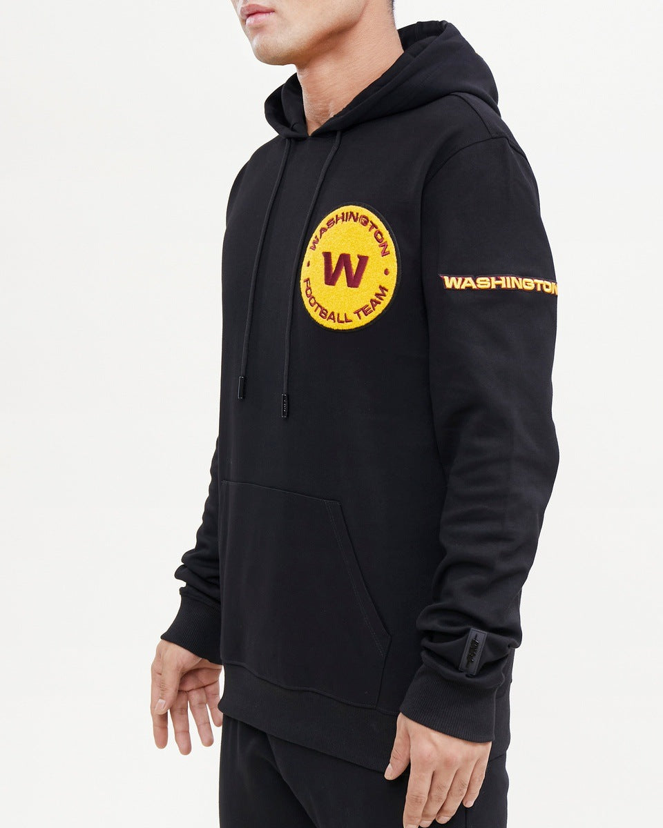 NFL WASHINGTON COMMANDERS CLASSIC CHENILLE CHANDAIL À CAPUCHON POUR HOMME (NOIR)