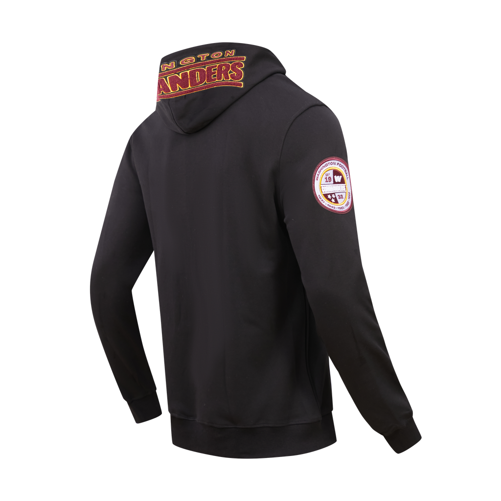 NFL WASHINGTON COMMANDERS CLASSIC CHENILLE CHANDAIL À CAPUCHON POUR HOMME (NOIR)