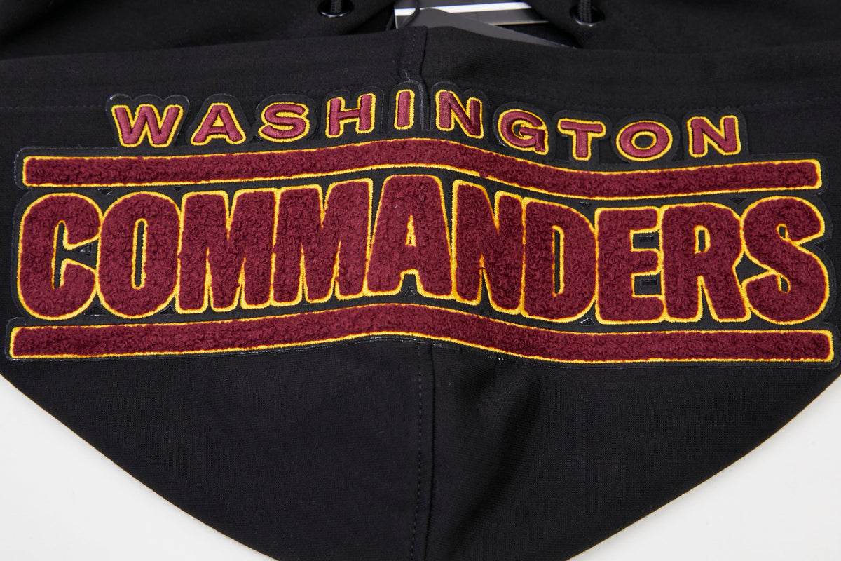 NFL WASHINGTON COMMANDERS CLASSIC CHENILLE CHANDAIL À CAPUCHON POUR HOMME (NOIR)