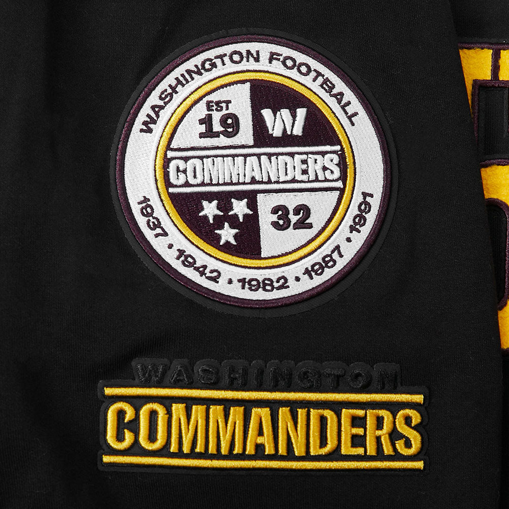 NFL WASHINGTON COMMANDERS JAYDEN DANIELS #5 CLASSIC PNN MEN'S PULLOVER HOODIE (BLACK)