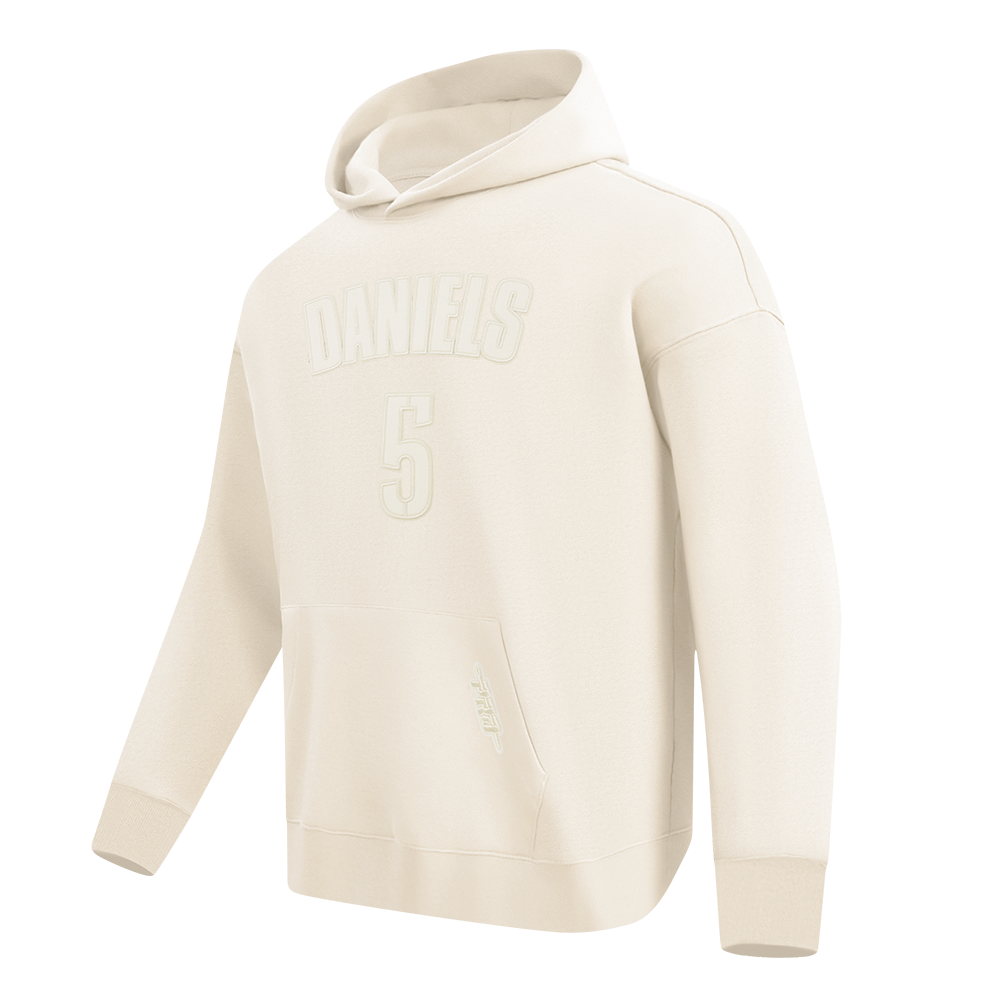 NFL WASHINGTON COMMANDERS JAYDEN DANIELS #5 NEUTRAL PNN CHANDAIL À CAPUCHON EN MOLLETON À ÉPAULES TOMBANTES POUR HOMME (COQUILLE D'ŒUF)