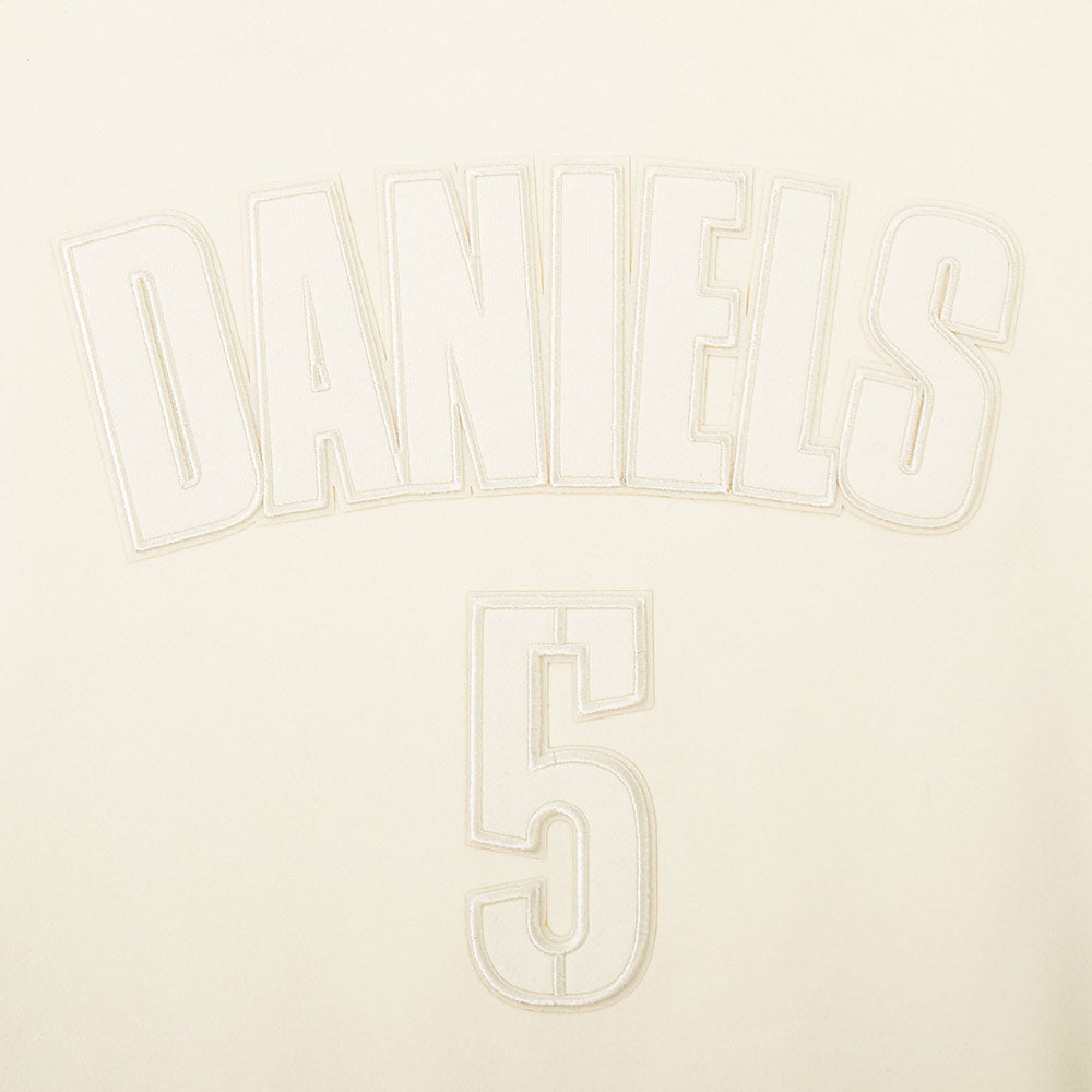 NFL WASHINGTON COMMANDERS JAYDEN DANIELS #5 NEUTRAL PNN CHANDAIL À CAPUCHON EN MOLLETON À ÉPAULES TOMBANTES POUR HOMME (COQUILLE D'ŒUF)