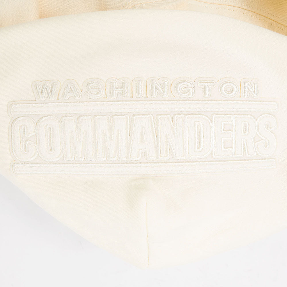 NFL WASHINGTON COMMANDERS JAYDEN DANIELS #5 NEUTRAL PNN CHANDAIL À CAPUCHON EN MOLLETON À ÉPAULES TOMBANTES POUR HOMME (COQUILLE D'ŒUF)