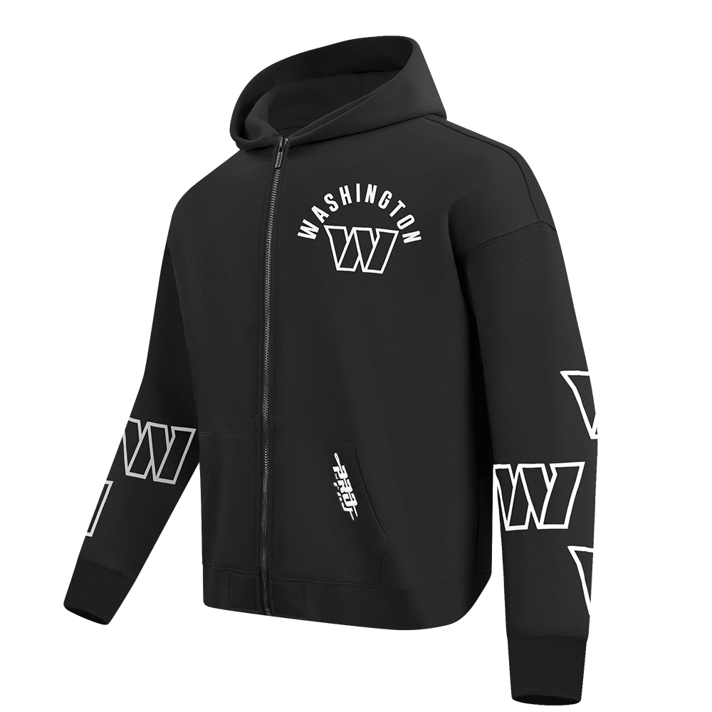 NFL WASHINGTON COMMANDERS MEN'S FULL ZIP HOODIE (BLACK)