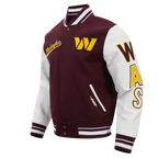 NFL WASHINGTON COMMANDERS SCRIPT TAIL BLOUSON COLLÉGIAL POUR HOMME (LIE-DE-VIN/BLANC)